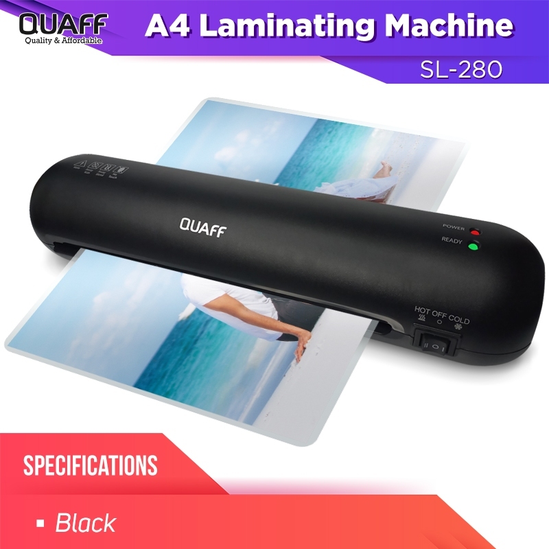 

Mesin Laminasi QUAFF A4 SL-280 ( Laminasi Maks 125 Mikron ) HITAM