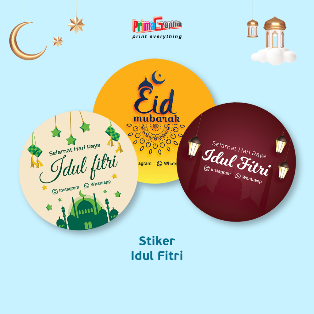 

Cetak Stiker Idul Fitri Bulat Custom Desain Template