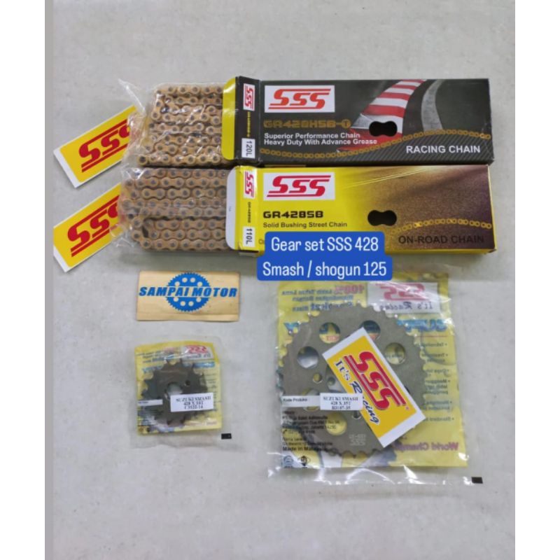 Gear set SSS Suzuki smash/ shogun 125 / shogun 110 / tornado / cristal .