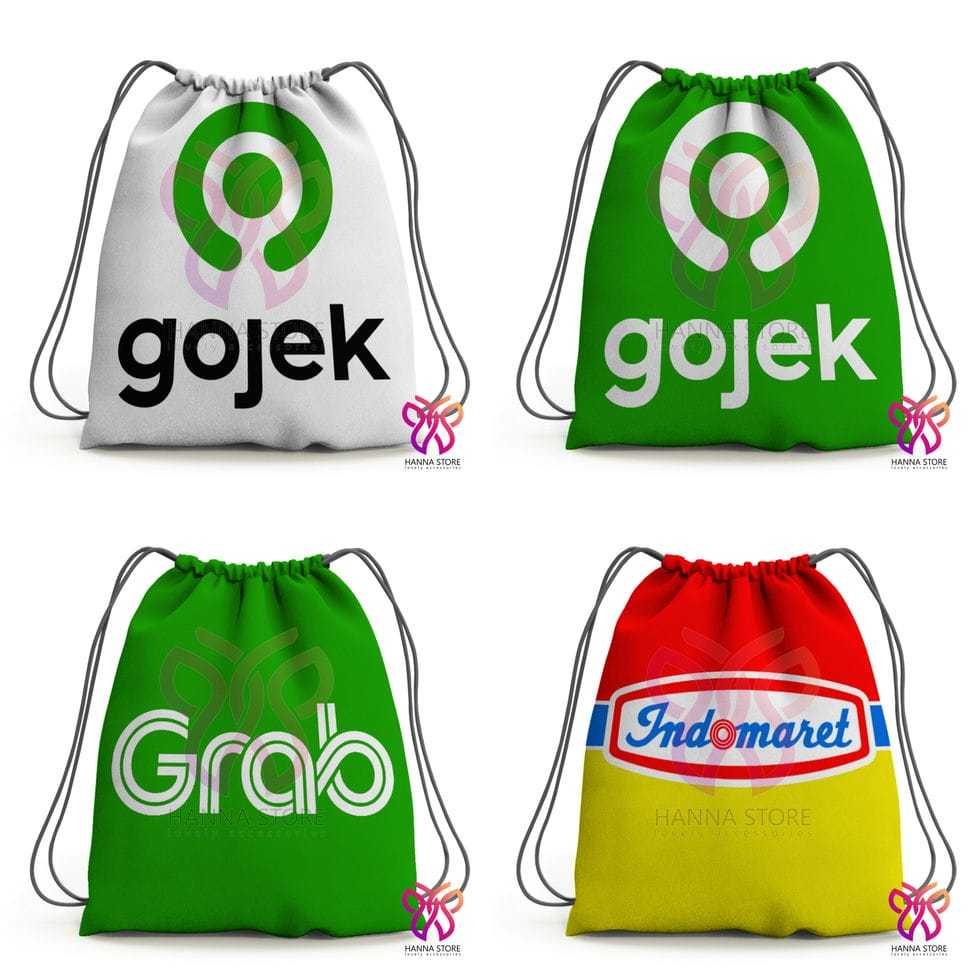 Drawstring Bag Tas Serut Gojek Grab Indomaret