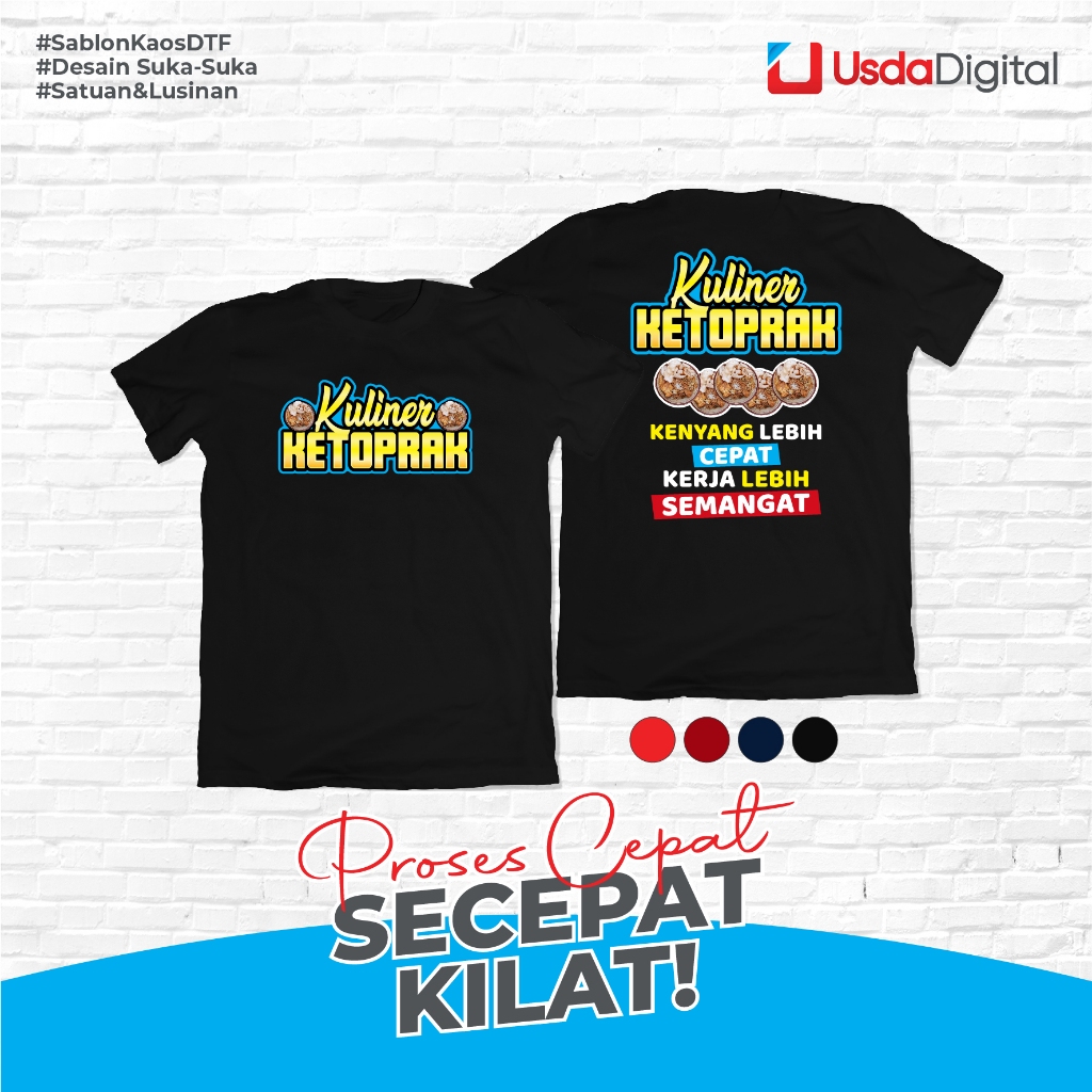 KAOS KULINER KETOPRAK Keren Kaos Distro Kulineran Bahan Tebal