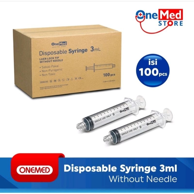 Onemed Spuit 1cc 3cc 5cc 10cc Onemed Box Isi 100pcs