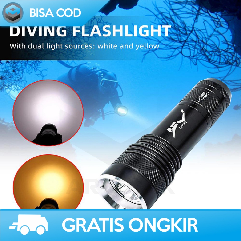 SENTER DIVING SELAM ANTI AIR OUTDOOR SUPER TERANG TAHAN LAMA CAS ULANG