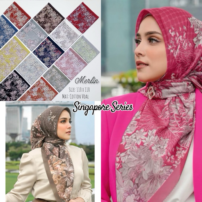 Hijab Buttonscarves Singapore Series Hijab Voal Pin Button scarves