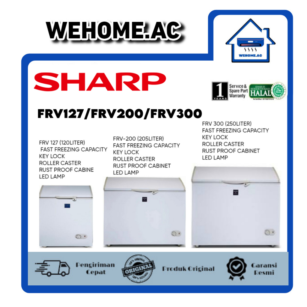 Chest Freezer Sharp FRV127 / FRV200 / FRV300 Freezer Box Sharp Lemari Pembeku Sharp