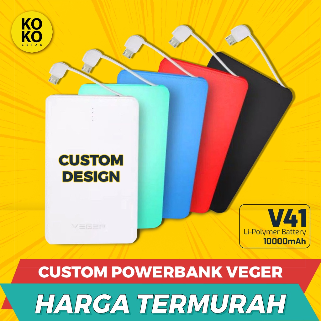 Custom Powerbank Promosi / Souvenir 10.Mah Print Uv Full Rna