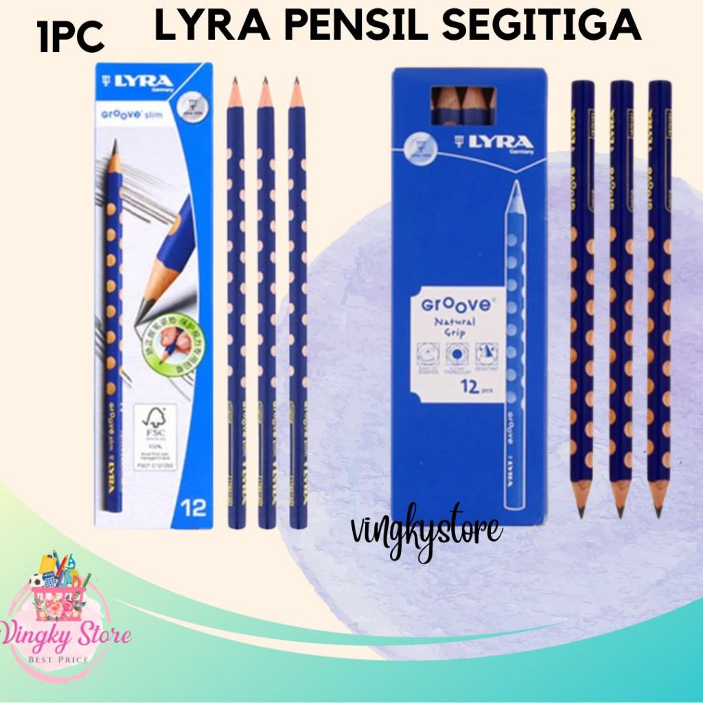 

Graphite Pencil / Pensil Segitiga HB Groove Lyra ( 1 Pcs )