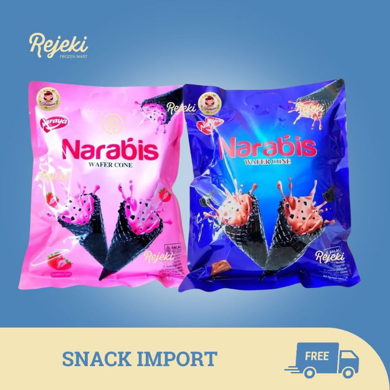 

Narabis Wafer Cone Coklat & Strawberry - Rejeki Frozen Mart