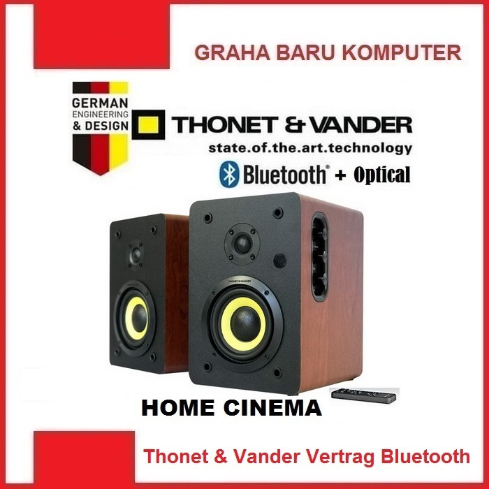 Thonet & Vander Vertrag BT Brown Bluetooth Multimedia Speaker PC Komputer Laptop Home Theater Cinema