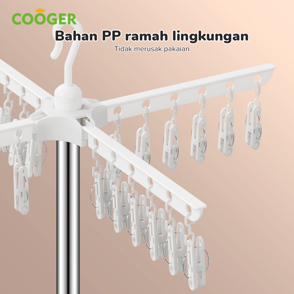 BYRUSTORE. [LIVE COOGER] COOGER RAK JEMURAN LIPAT STAINLESS STEEL 3 TINGKAT JEMURAN SERBAGUNA