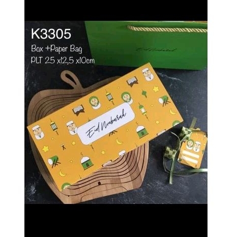 

SET HAMPERS IED MUBARAK LEBARAN BOX HAMPERS KUE LEBARAN GOODIE BAG IDUL FITRI 25 x 12,5