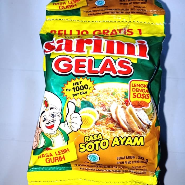 

Sarimi Gelas Soto Ayam Renceng Isi 10 pcs