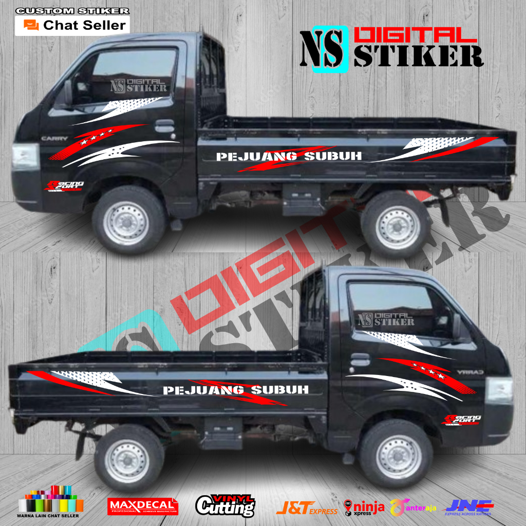 Stiker cutting mobil new carry stiker list body samping stiker mobil suzuki new carry terbaru