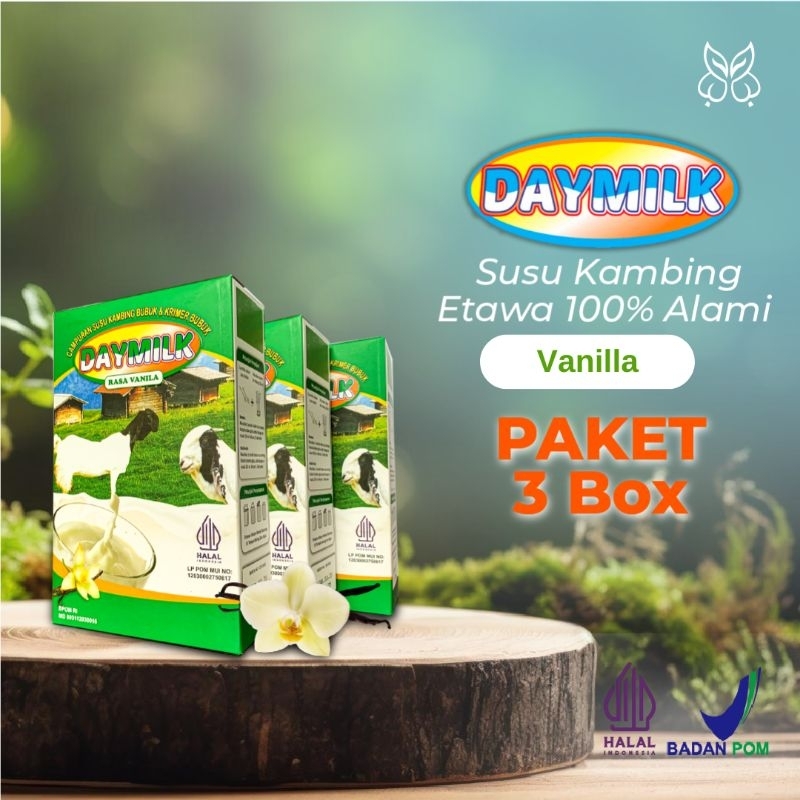 

PAKET 3 BOX DAYMILK RASA VANILLA - Susu kambing etawa 3 box dengan varian rasa vanilla