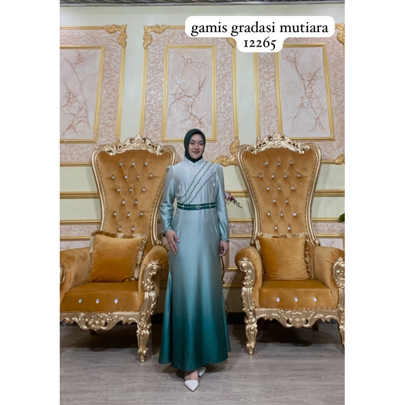 Gaun duyung - Gradasi motte Dress Gradasi duyung Gaun pesta