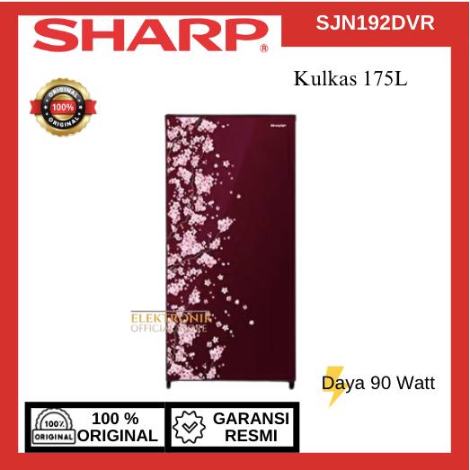 SHARP KULKAS 2 PINTU SJN192DVR 175L/SJN-192DVR/SJN 192DVR/SHARP KULKAS 2 PINTU/SHARP KULKAS LOW WATT