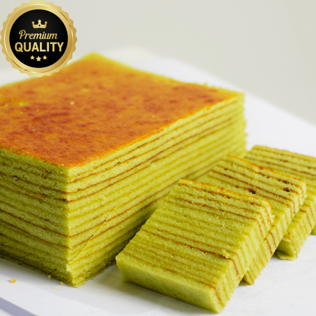 

Lapis Legit Premium Pandan 20x20 (Mentega Golden Churn/Captong)