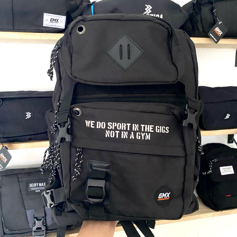 Tas Backpack Geoff Max Original - Arlos Black | Backpack | Tas Ransel | Tas Punggung | Tas Unisex