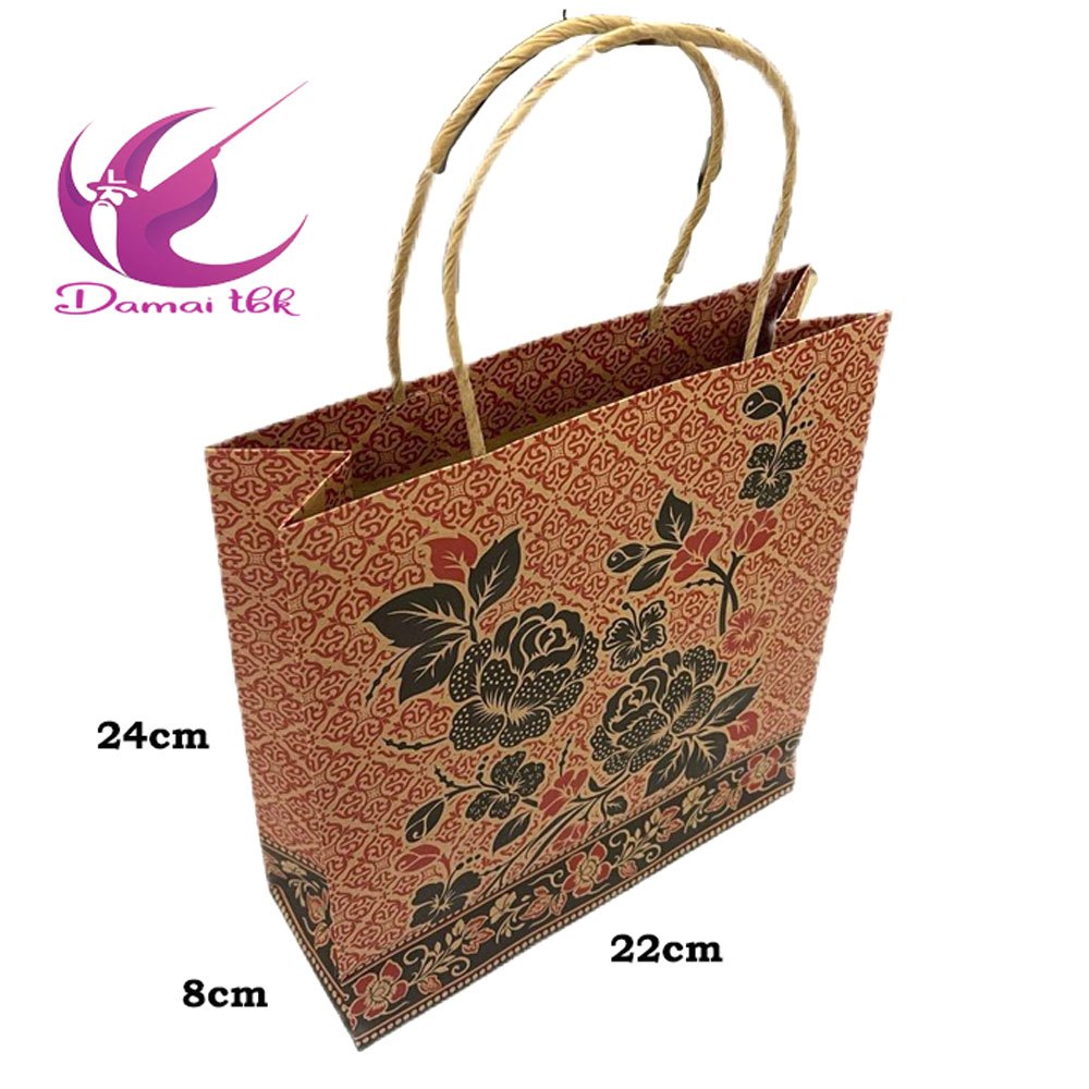 

(1Pak Isi 10) Paper Bag Kraft Batik Okey Ukuran (A) 240x220x80