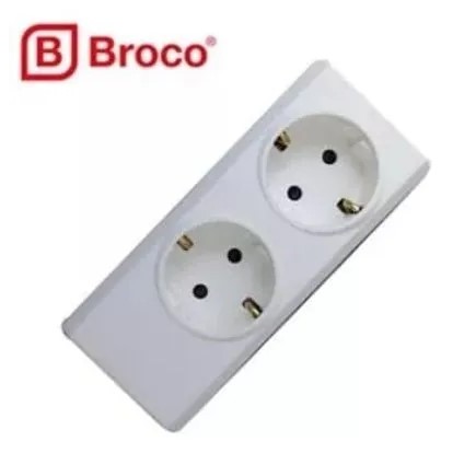 Broco Stop Kontak 2 Lubang 15321 / Socket Terminal 2 lubang / broco 2 lubang tanpa kabel