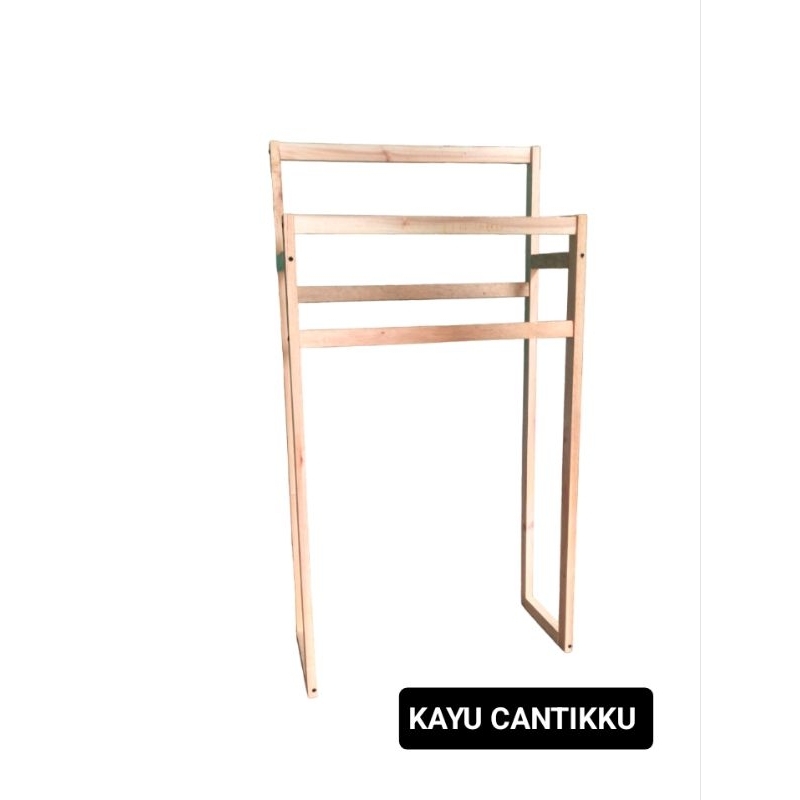 rak gantung handuk kayu