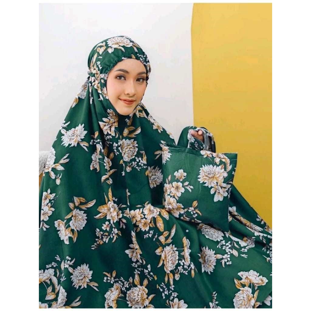 MUKENA DEWASA MOTIF BUNGA SAKURA | MUKENA MURAH KATUN RAYON PREMIUM | MUKENA TRAVEL | MUKENA 2in1