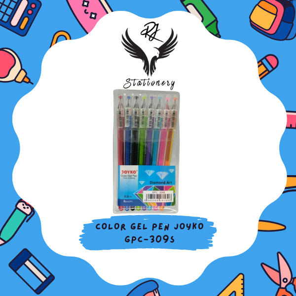 

Color Gel Pen / Pulepen / Pena Joyko GPC-309S / 1 Set 8 Warna / 0.5 mm