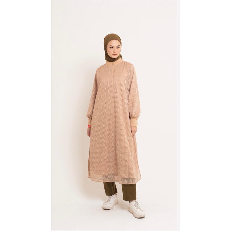M dress geo lace dauky gamis dauky