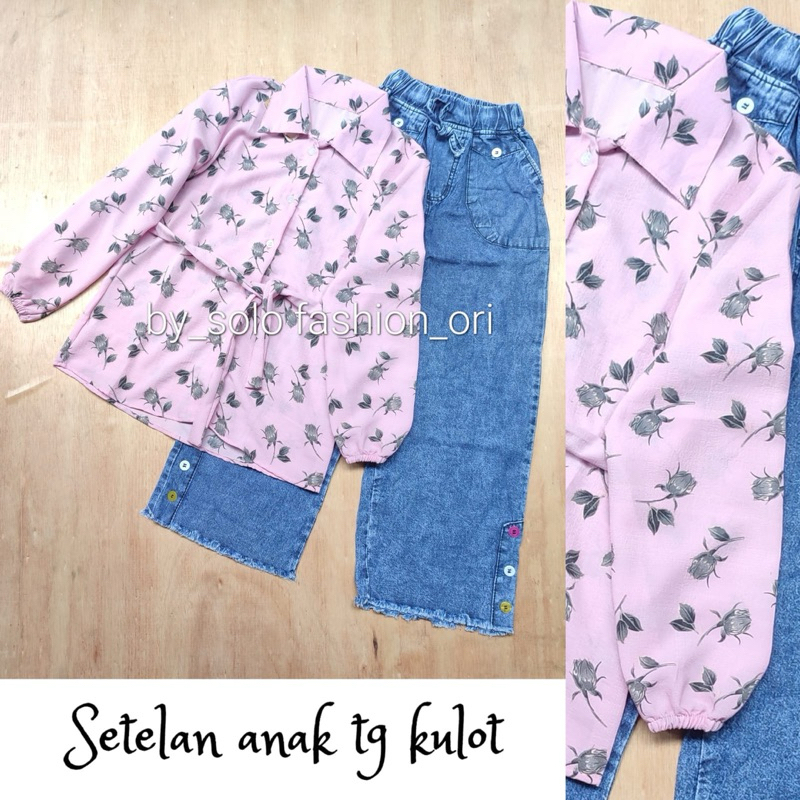 setelan tunik dan celana kulot anak