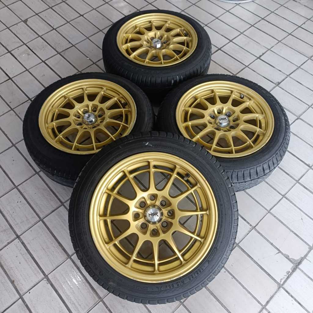 Velg Mobil Bekas Ring 15 Lubang 4 SPIDER HSR R15X7 8X100-114,3 ET 38 BAN 185 55 R15