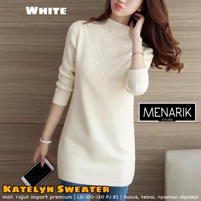 SWEATER RAJUT WANITA KOREAN STYLE LENGAN PANJANG MOTIF POLOS TERBARU PAKAIAN WANITA BAJU ATASAN RAJU