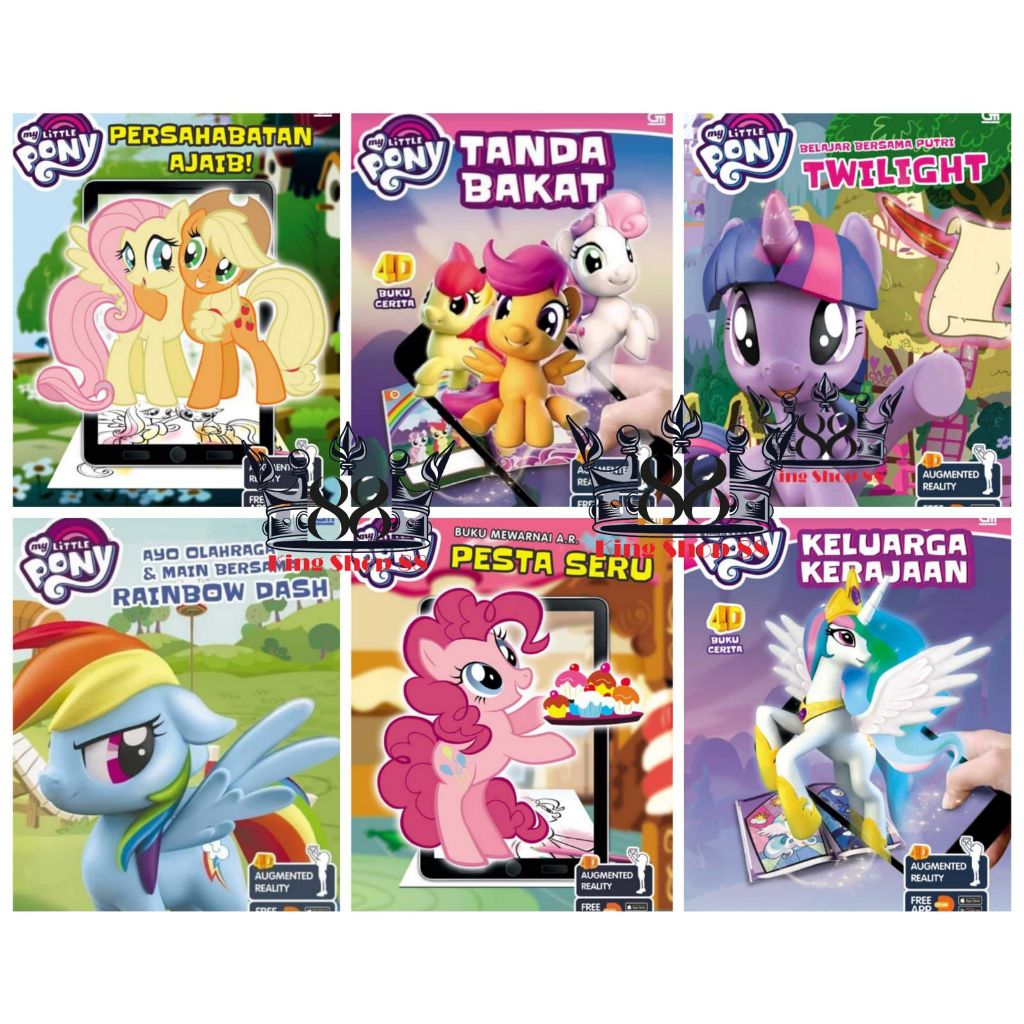 Buku cerita / aktivitas / mewarnai anak My Little Pony: Tanda Bakat, rainbow, kerajaan 4D ( Augmente
