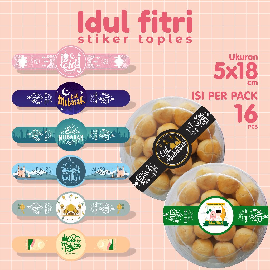 

Stiker Toples lebaran - stiker toples kue kering - sticker hampers ramadhan