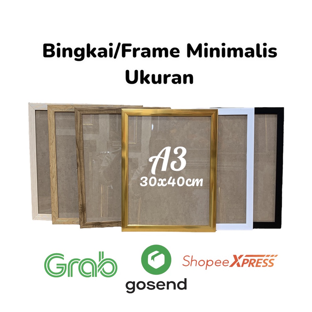 ART N69C BINGKAI FOTO A3 3x4 PIGURA A3 FRAME FOTO A3 MINIMALIS PUTIH HITAM HIASAN DINDING BINGKAI BI