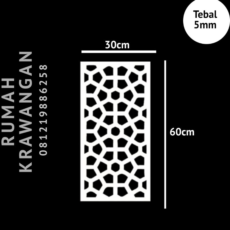 krawangan pvc board/foam board uk 30x60cm tebal 5mm - MK015