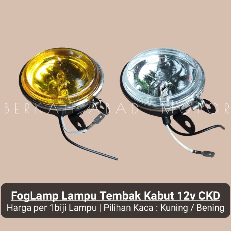 1Pcs FogLamp Lampu Kabut Bulat warna Putih / Kuning CKD | Fog lamp Lampu Tembak Sorot Murah
