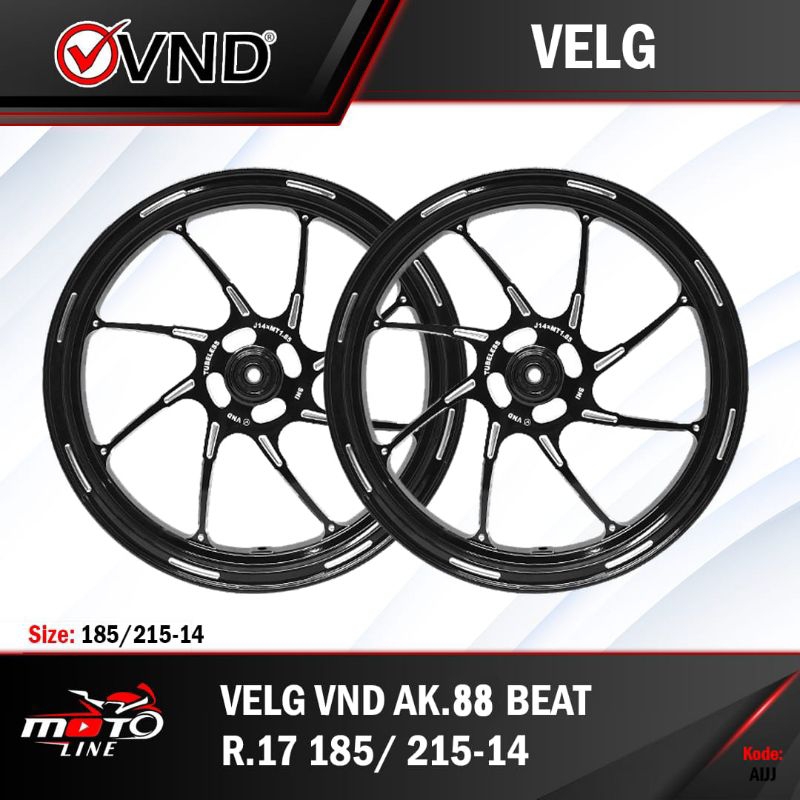 Velg VND Racing Ak 88 Beat / Genio /Vario 110 / Scoopy Ring 17 / Ring 14 - 185x14 & 215x14 / 140x17 