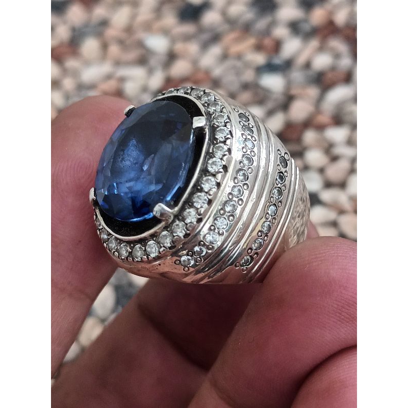 blue sapphire sapphire 12 45ct ring perak handmade