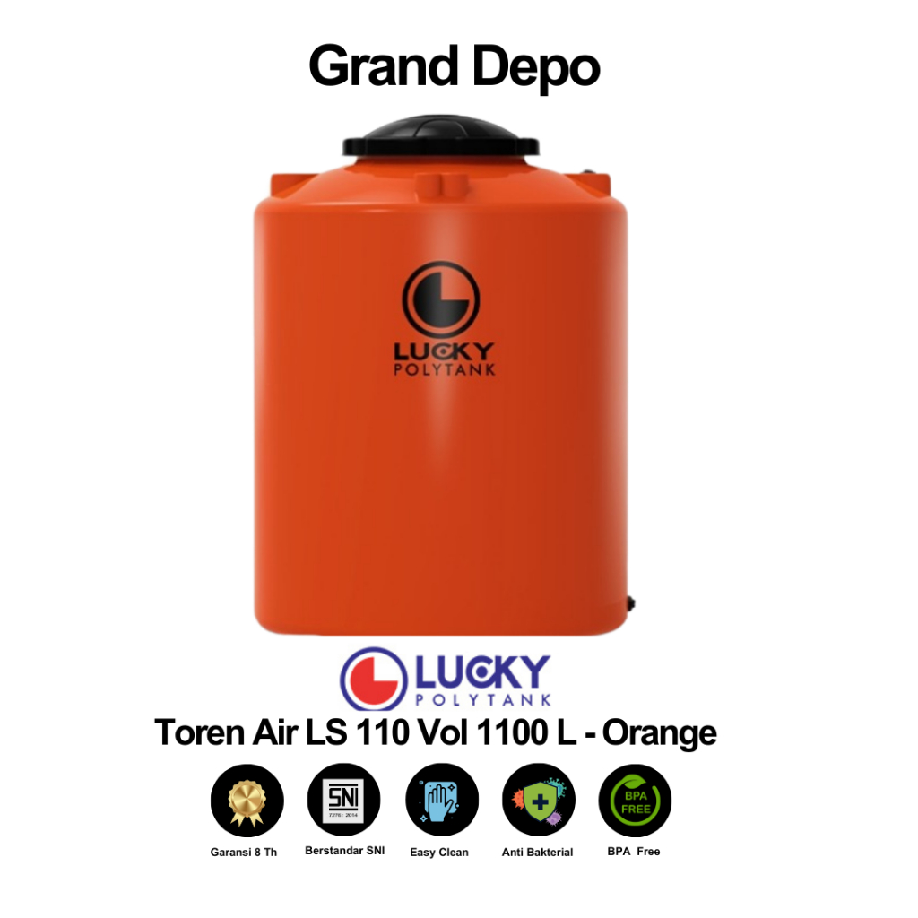 Lucky Polytank Toren Air 1100 Liter LS 110 Orange