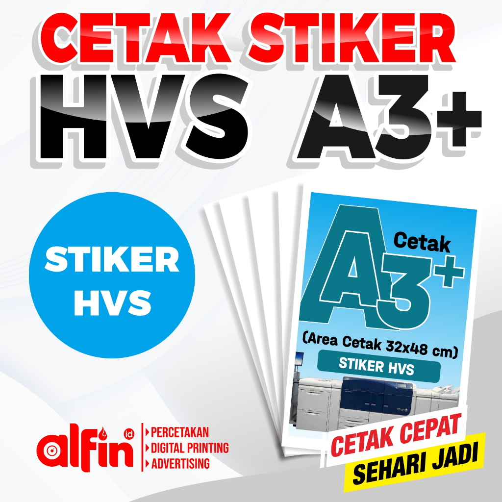 

CETAK STIKER A3+ MURAH / PRINT A3+ STIKER HVS / LABEL / KEMASAN