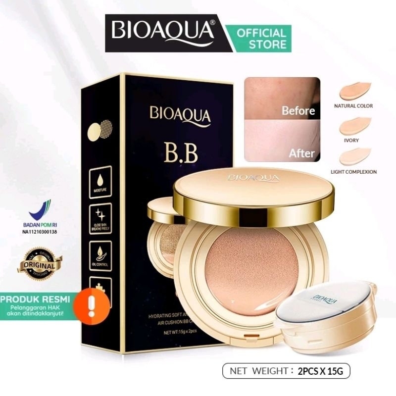 Bioaqua Hydrating Soft And Flawless Air Cushion BB Cream Cushion Wajah Bioaqua BB Cream