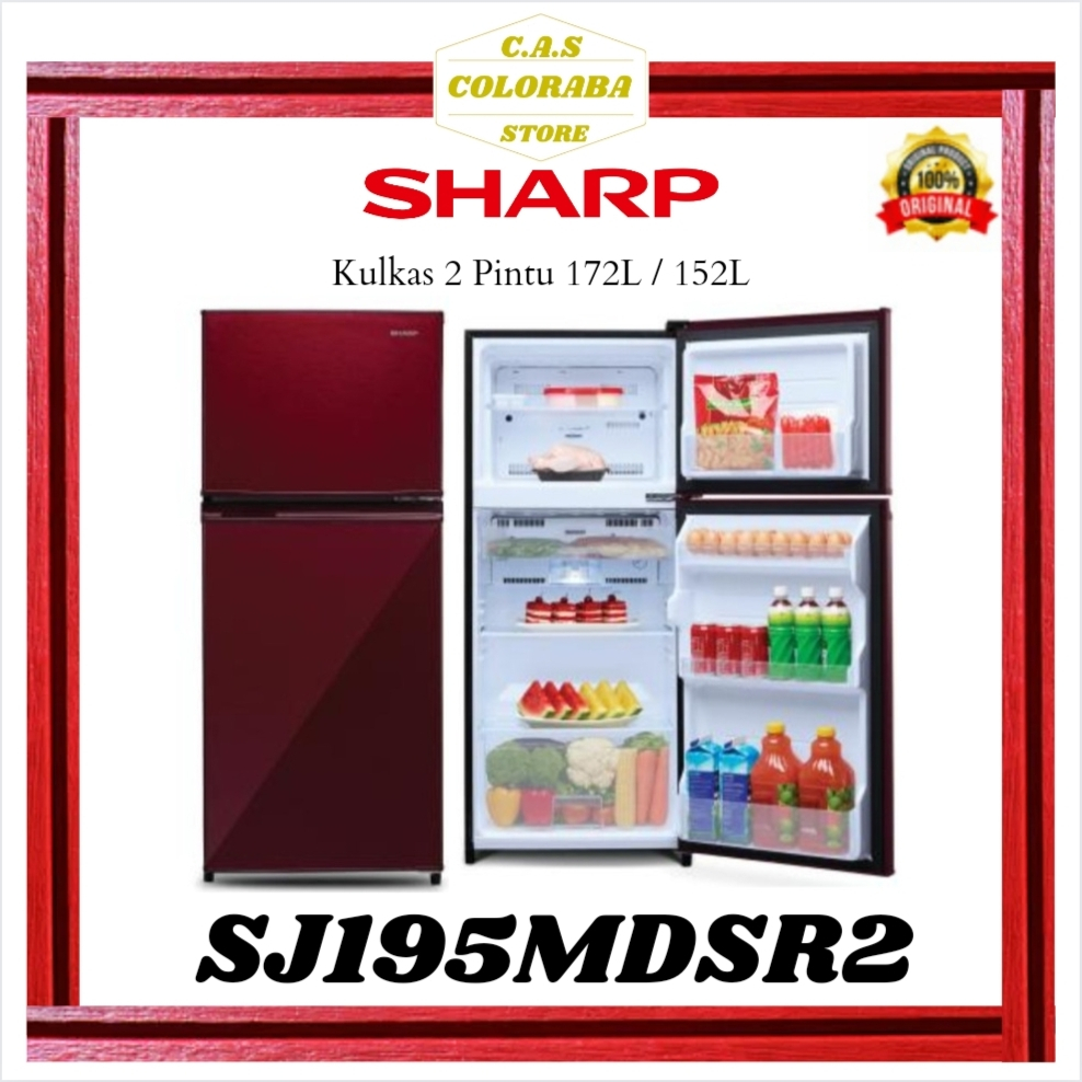 KULKAS SHARP SJ195MDSR2 KULKAS 2 PINTU SHARP SJ 195MD SR2 SJ195MD