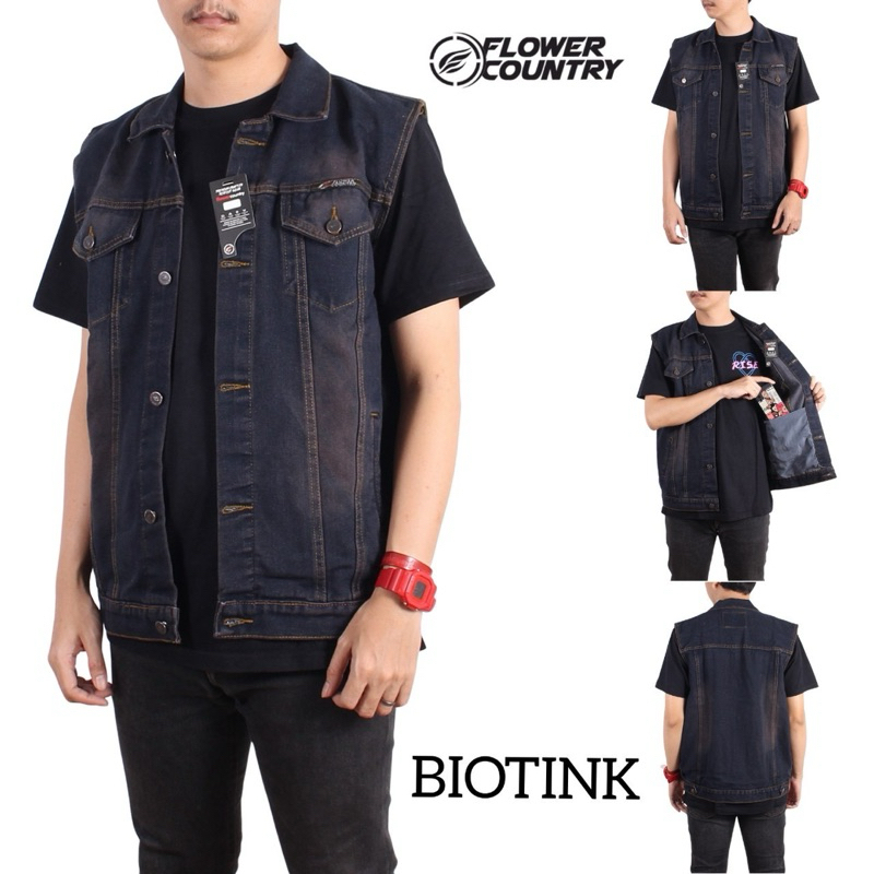 Rompi Pria Bahan Denim / Rompi Sobek Sobek