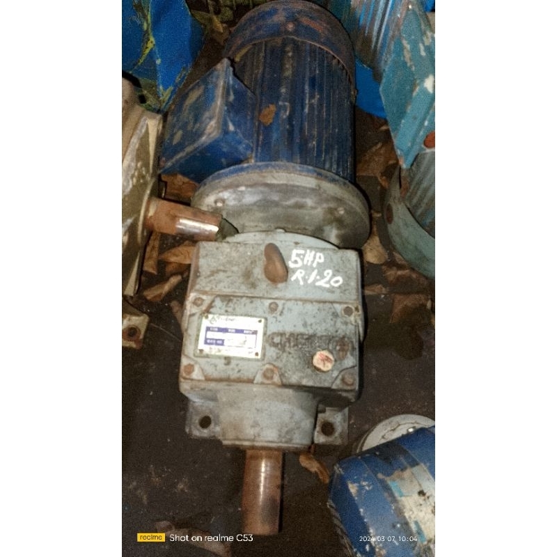 Dinamo Gear Motor Listrik Pabrik 3 Phase 5 Hp Rpm 1400 Rasio Gear Box 1:4, 1:20, 1:30 (Di Jamin Lili