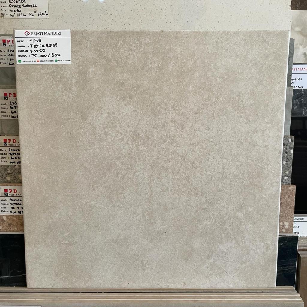 keramik 50x50 - motif batu alam - king tierra beige