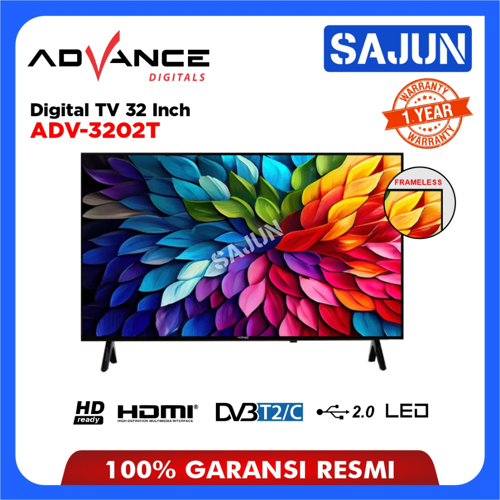 Advance TV LED Digital 32 Inch HD Televisi Panel LG ADV-3202T