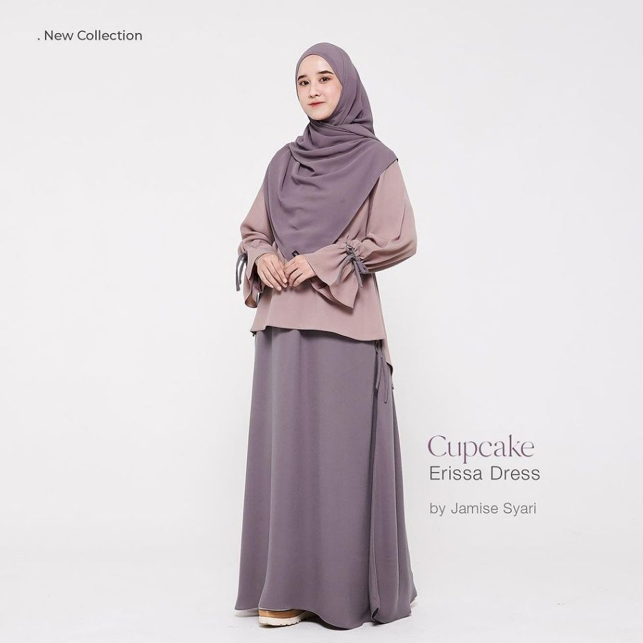 Erissa Dress by Jamise Syari - Gamis Remaja Koleksi Terbaru 2023 - Dress Syari for Daily Outfit