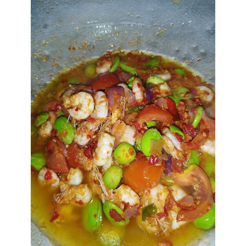 

Sambel udang Pete cabe merah