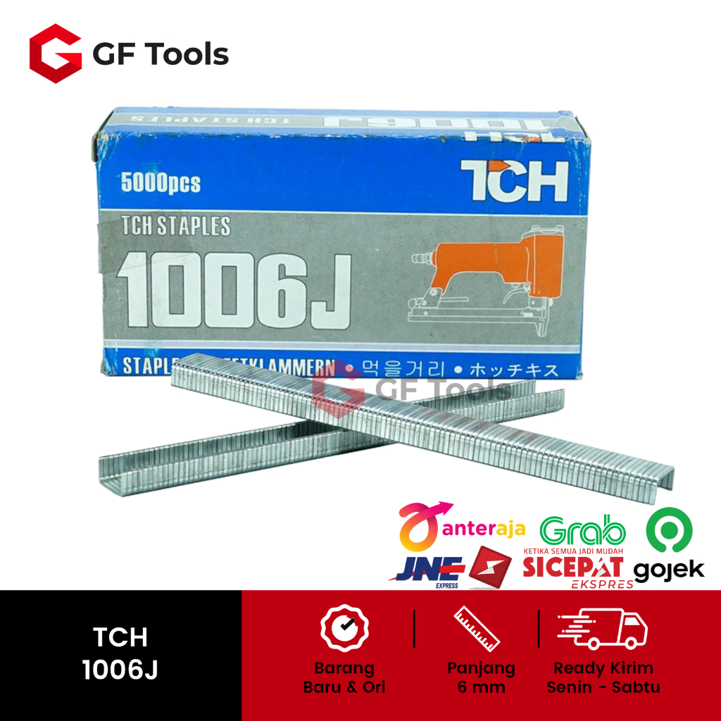 

Isi Staples 1006J 6mm TCH Paku Tembak Angin U Air Stapler Nailer 1022J