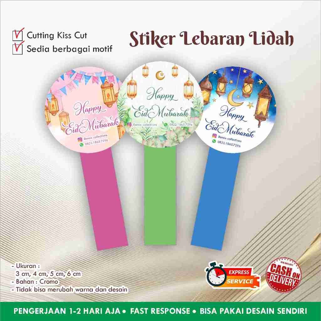 

[68 pcs] Stiker Lebaran Lidah Cromo / Eid Mubarak / Idul Fitri / Label Makanan